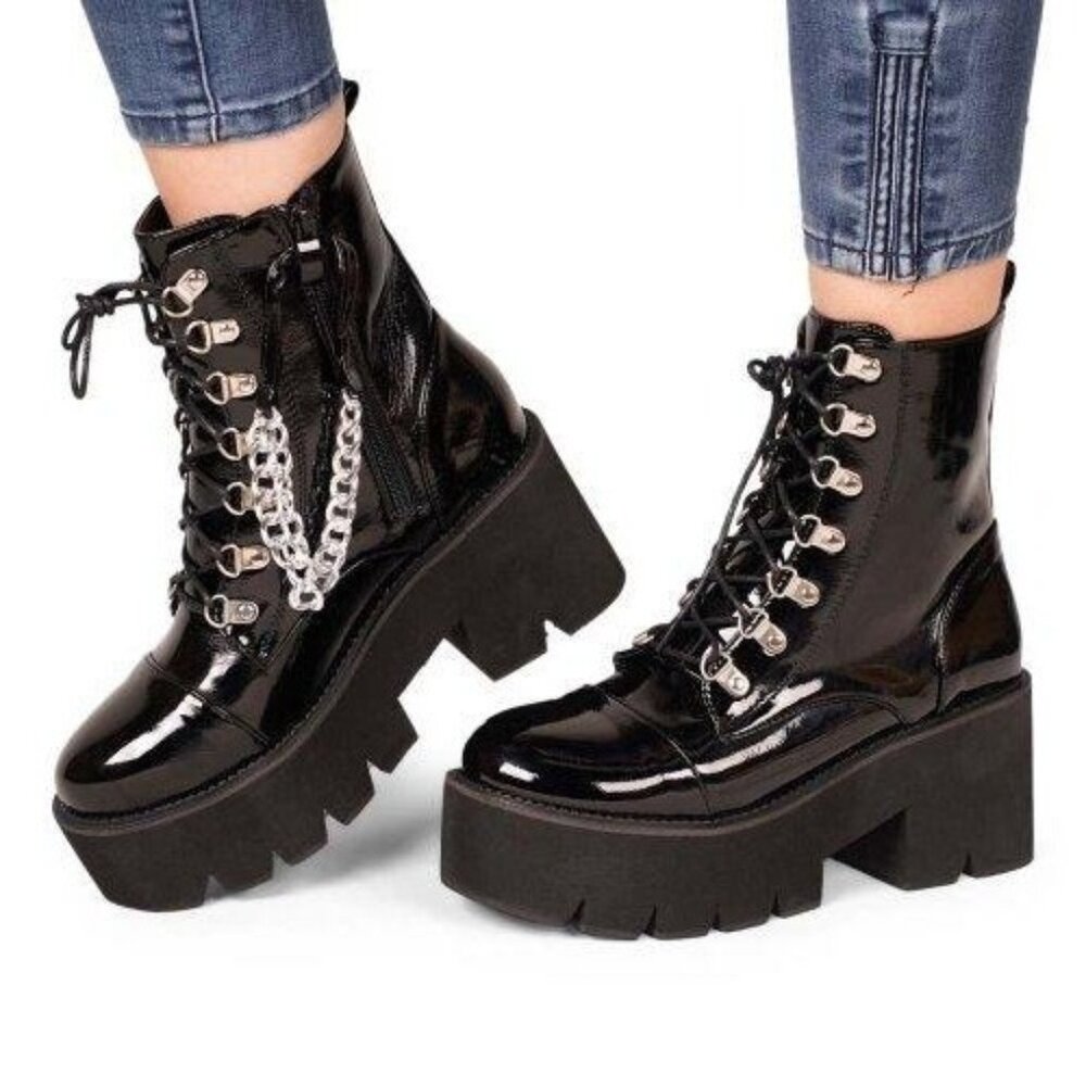 RXFSP - Chain Accent Platform Combat Boot